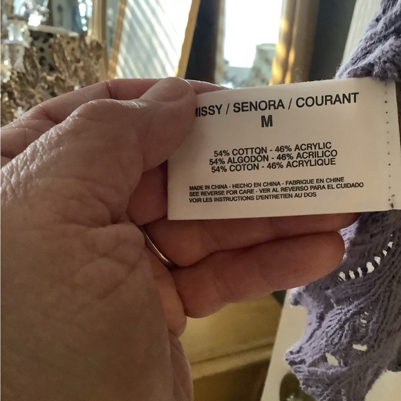 Vintage America crocheted sweater purple nice pattern size Med 💕 - Picture 7 of 11